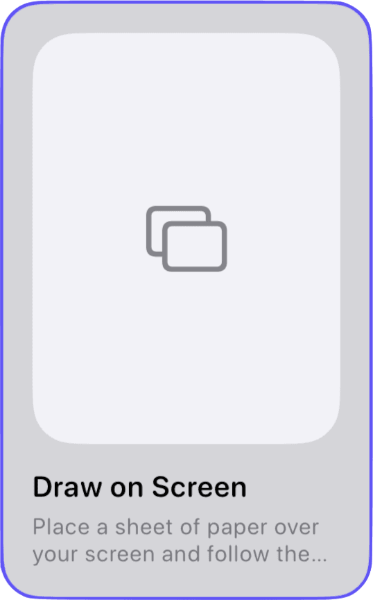 Draw on Screen mode card